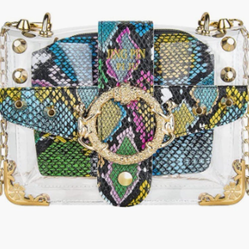 Clear Purse  2 in 1 Multicolor Transparent Shoulder Crossbody Bag